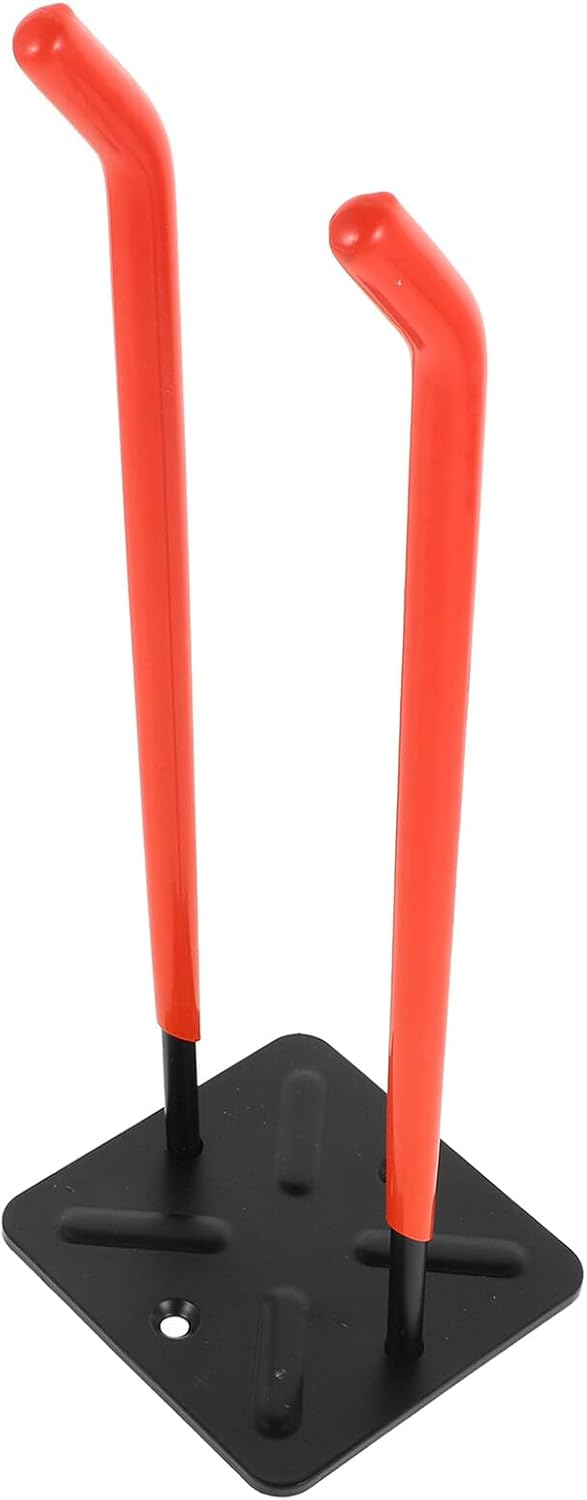 Mikikit Heavy Duty Garage Hooks Wall Mount, 31.5cm Orange Tool Organizer, Dual-line Utility Hangers for Garage Bike Rack and Ladder Storage