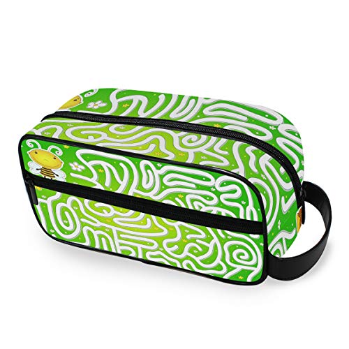 Preisvergleich Produktbild Kulturbeutel Tragbare Mode Make-up Tasche Reisespeicher Bienengarten Labyrinth Spiel Honig Werkzeuge Kosmetik Zug Fall