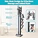 Vacuum Stand Holder for Dyson Gen5 V8 V15 V12 V11 V10 V7 V6, Metal Floor Docking Station with Built-in Cord Management, Storage Bracket Organizer with 6 Hooks for Cordless Vacuum Cleaner & Accessories