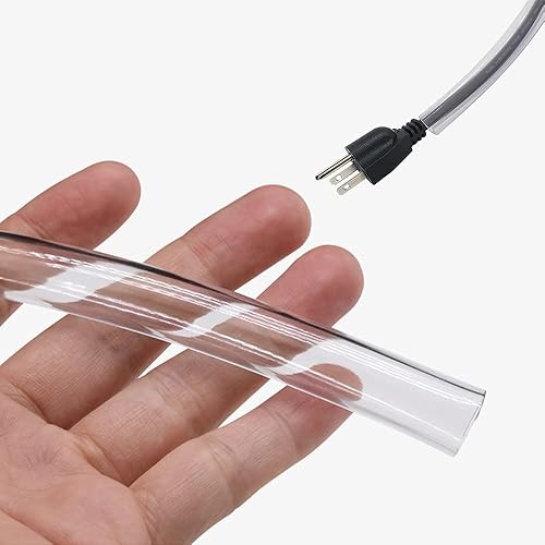 Tomonobu Protector de cable para perros y gatos, 10 pies (120.1 in), alambre transparente para mascotas, protector flexible de cable de tubo