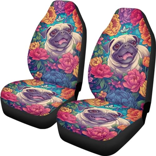 Housse de sieges auto universelle avant 52X138cm motif carlin pour voiture