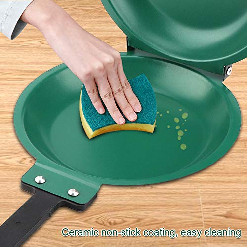 Frying Pan,Delaman Double Side Non-stick Ceramic Coating Flip Frying Pan Pancake Maker Household Kitchen Cookware Kitchen Accessories - Thumbnail 2