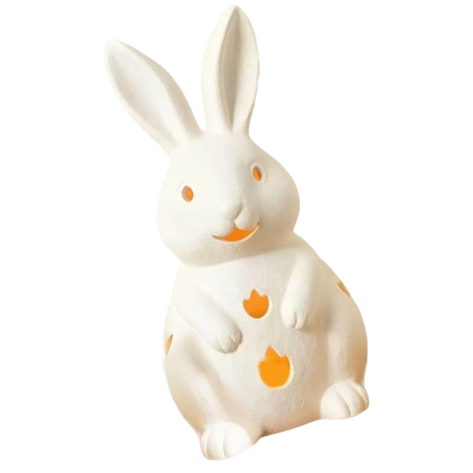 OSNIYAW Hollowed Resin Easter Hare Candlestick with Tealight Decorative Holder for Holiday Tabletop Centerpieces Candlestick