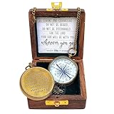 Be Strong and Courageous, Do Not Be Afraid Quote Engraved Brass Directional Magnetic Compass, Joshua 1: 9 Religious Gifts for Women Men Boy Girl, Confirmation Gift Ideas, Baptism & Missionary Gifts