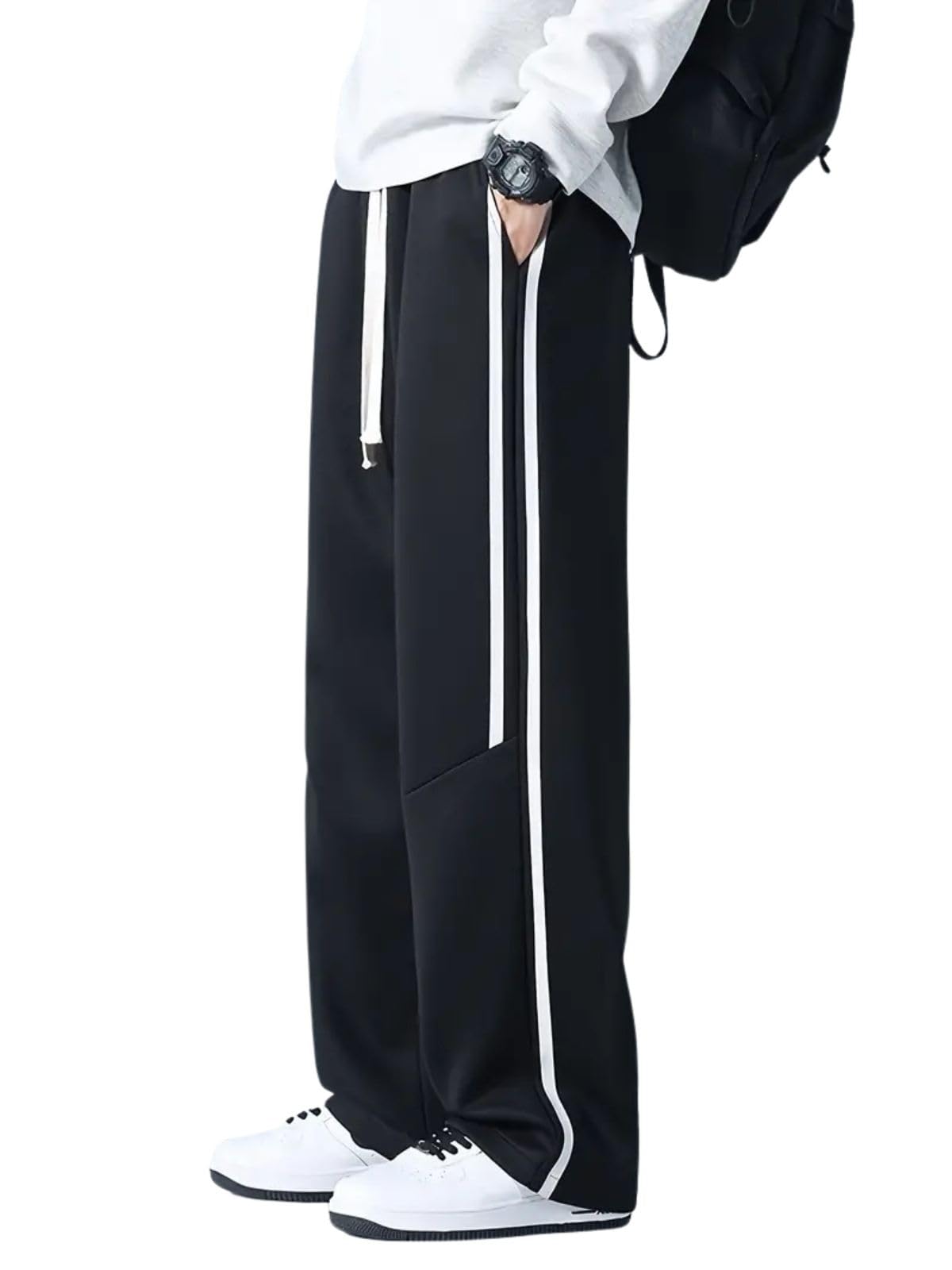 greciilooks Korean Style Track Pants for Men – Loose Fit Lycra Cargo Joggers | Trendy Gym & Streetwear Bottoms with Utility Pockets (Available in Plus Size and Combo Pack of 2)-picture-13