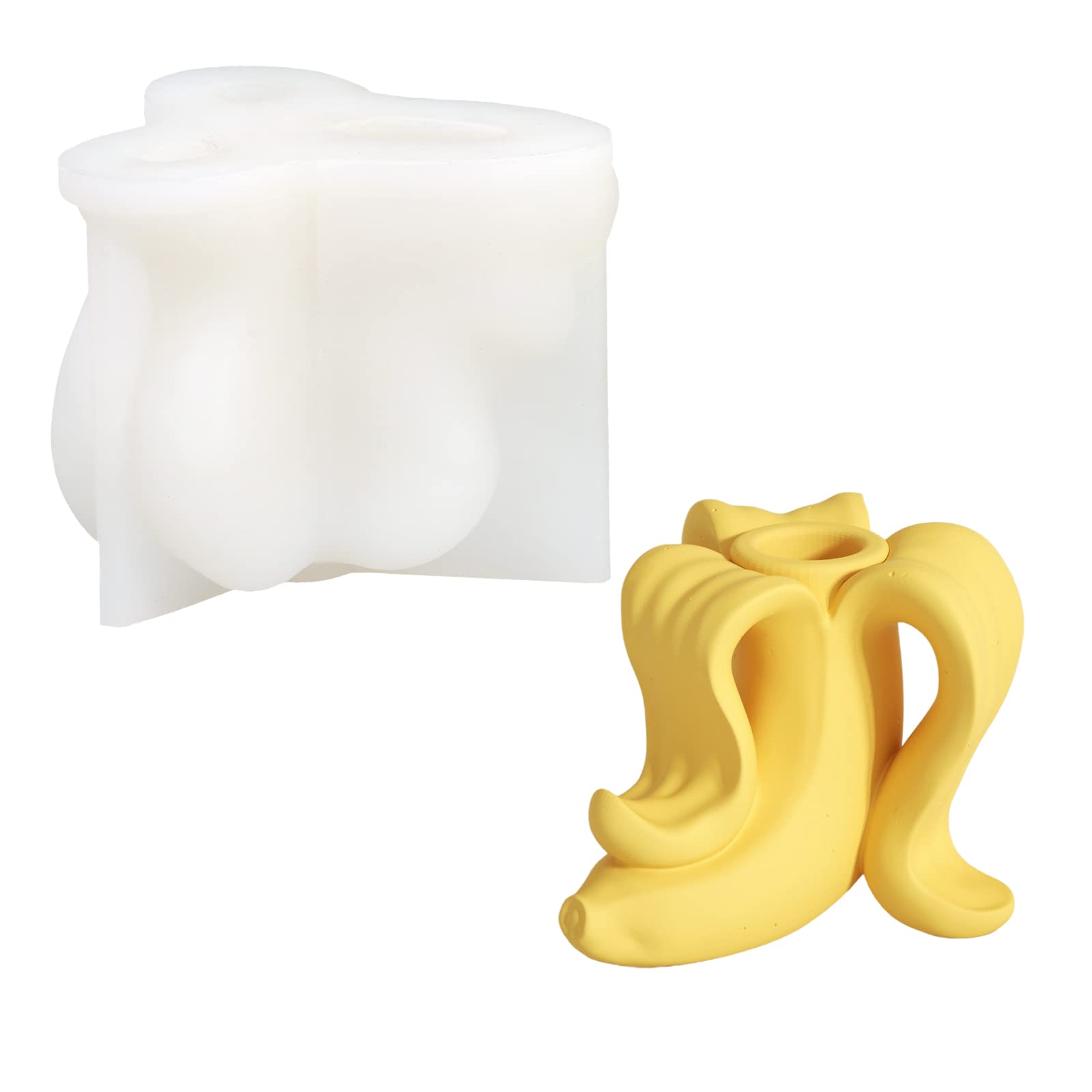 Moule silicone banane démoulage facile bougeoir béton DIY