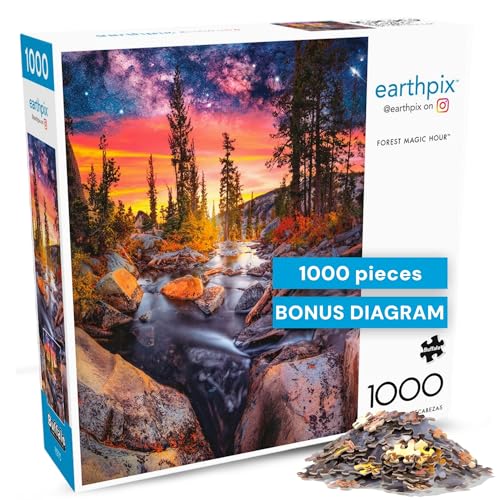 Buffalo Games - Forest Magic Hour - Earthpix - Scenic Landscape - 1000 Piece Jigsaw Puzzle for Adults - Challenging Nature Art Perfect for Game Nights - Finished Size is 26.75 x 19.75