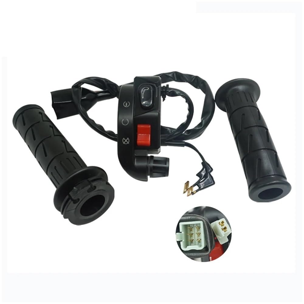 Empuñadura De Acelerador para Motocicleta, Conjunto De Interruptor De Arranque Y Apagado De 7/8 "y 22mm, Compatible con Controlador para Kawasaki Kaze | With 2 Handle