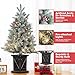 3ft Small Christmas Tree Pre-Lit Artificial Christmas Tree with 78 Led Lights, Snow Flocked Xmas Tree with X Brown Base, Timer Function, Battery Operated, for Home Christmas Decor
