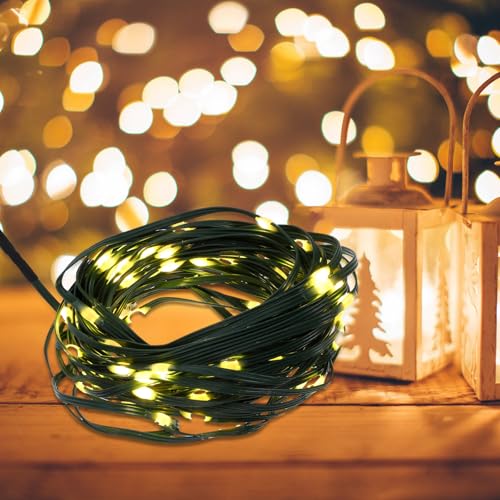 Tira de luces LED solar 4.5v 10m 100led blanca cálida miniatura 4
