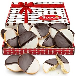 Gourmet Cookies Gift Box | Black and White Cookies [9 Count] | Fresh Baked Cookies Individually Wrapped | Chocolate Cookies for Birthday Gifts, Holidays Get Well | Kosher, Nut Free | Stern’s Bakery