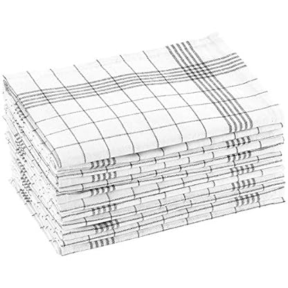 Rosenstein & Söhne Trockentücher: Baumwoll-Geschirrtücher, 12er-Set, je 50 x 70 cm, grau-kariert (Küchentuch)