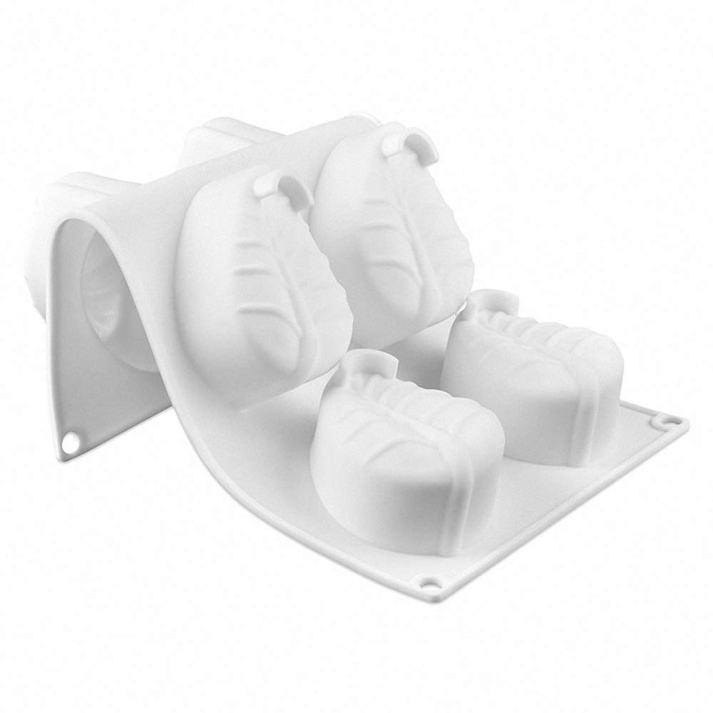 MoldFun Molde de silicona para hornear hojas grandes de 6 cavidades para chocolate, caramelos, gelatina, gelatina, mousse, pasteles, jabón, bombas de baño, ceras, yeso, bandeja para cubitos de hielo