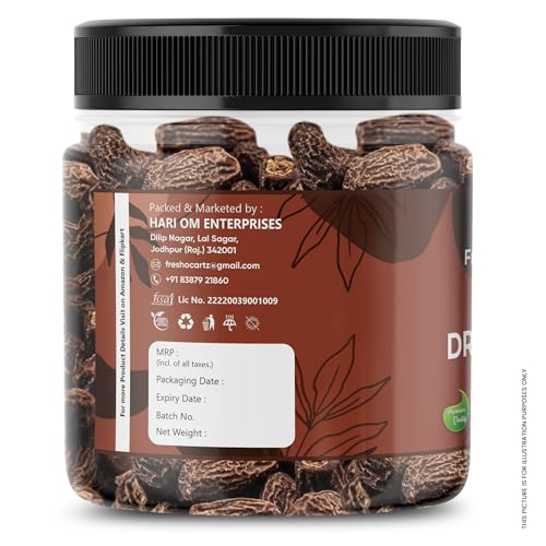 Image of FreshoCartz Premium Black Dry Dates 250gm | Khajoor | Indian Chuhara | Dry Kharek in Jar Pack | Ideal for Gifting, Traditional Recipes & Every Day Use