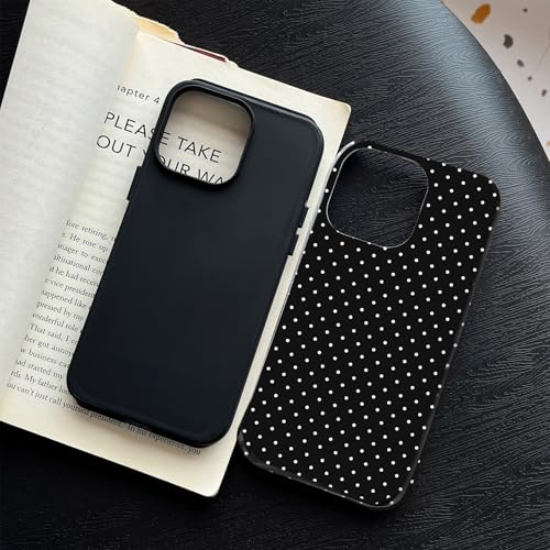 Compatible with iPhone 15 Case, Fashion Cute Polka Dot Pattern Aesthetic Design for Women, Soft TPU and Hard Back Shockproof Phone Case for iPhone 15 6.1 inch, Black - Image 5