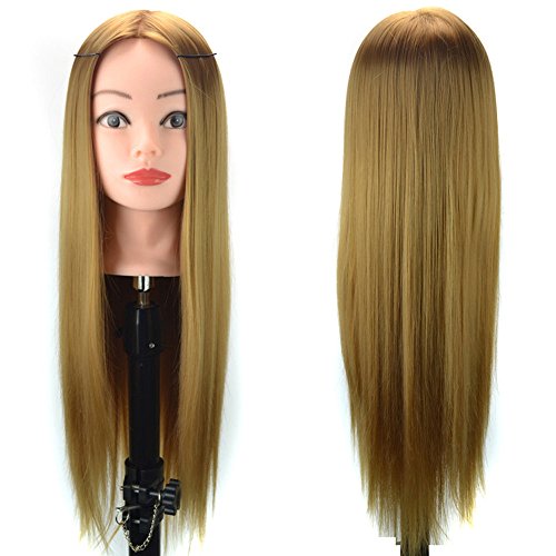 Suppion Hair Styling Wig Practice Training Head Mannequin Hairdressing Long Female Hair (C)