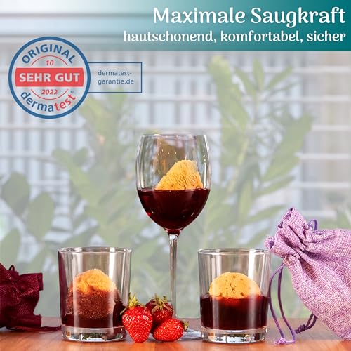 tom&pat® Menstruationsschwamm • Alternative zu Soft-Tampons • Dermatest sehr gut • Wechseldose für unterwegs • Naturschwamm als Periodenschwamm • waschbar & wiederverwendbar (Gr. M, 5 x 5-7 cm)