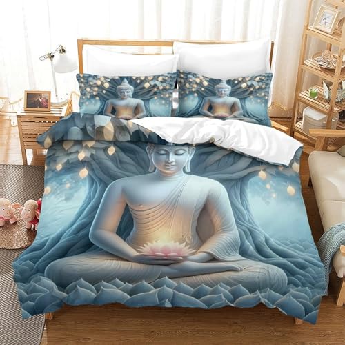 Parure de lit Bouddha 135x200 avec housse de couette en microfibre - 3