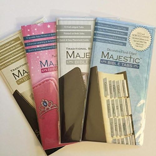 Set of 4 Majestic Bible Tabs in Gold, Pink, Silver and Floral