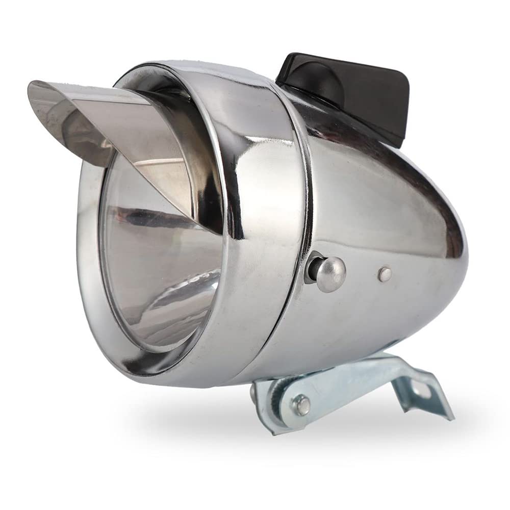 Phare Avant de vélo rétro à LED avec Support en métal chromé Vintage, Accessoire et pièces détachées pour vélo