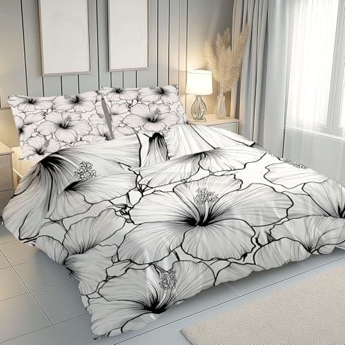 Housse de couette microfibre de qualité supérieure parure fleur hawaïenne durable - 4