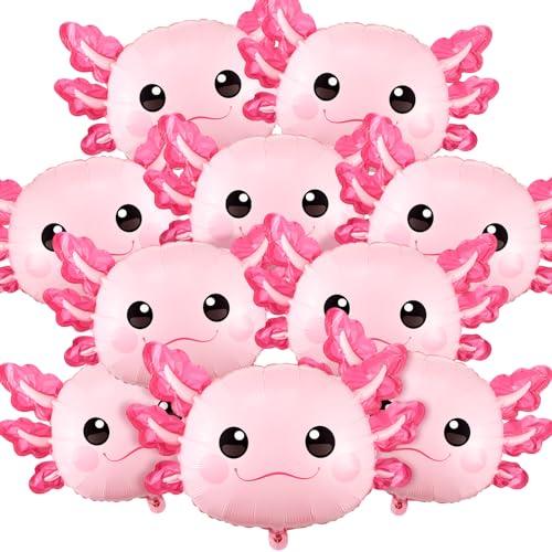 6 Pcs 34 Inch Axolotl Birthday Party Decorations Aluminum Foil Ax...