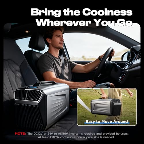Image of OUTOHOME Portable Camping Air Conditioner,5200 BTU Low Power Portable AC | Low power compact portable AC with fast cooling,perfect for indoor & outdoor,tents,RVs,trucks,small warehouses & pet houses
