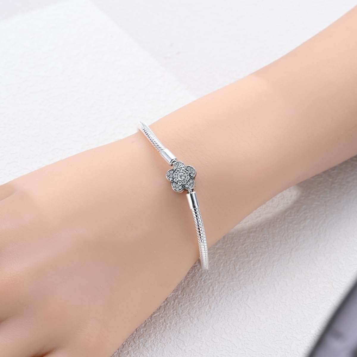 Hapour 925 Sterling Silver Charms Bracelet for Women Butterfly Friend Heart Moon and Star Snake Chain Charm Bracelet with 5A Cubic Zirconia - Image 5