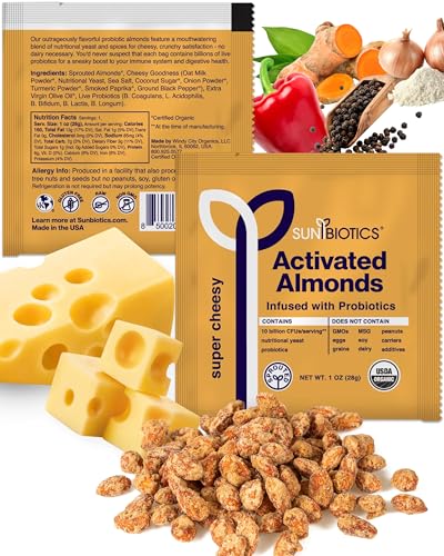 Image of Sunbiotics Activated Organic Sprouted Almonds - Super Cheesy, Pack of 1
