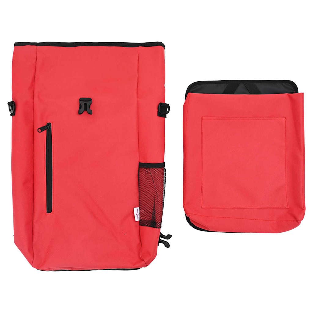 Borsa per bicicletta rossa in poliestere, 31 x 13 x 58 cm, idrorepellente, 1,2 kg, per portapacchi da città, e-bike, trekking, pendolari, escursioni all'aperto, leggera e facile da pulire