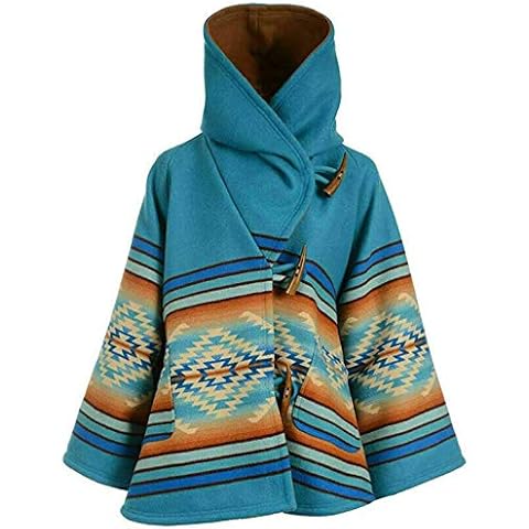 Aksah Fashions Women's Yellowstone Beth Dutton Jacket Fleece Blue Hooded Kelly Reilly Poncho Coat Cover