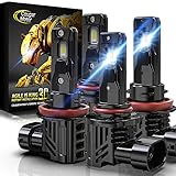Cougar Motor Wireless 9005 + H11 LED Bulb, 40000LM Combo (2 Sets) 6500K Slim All-in-One Conversion K