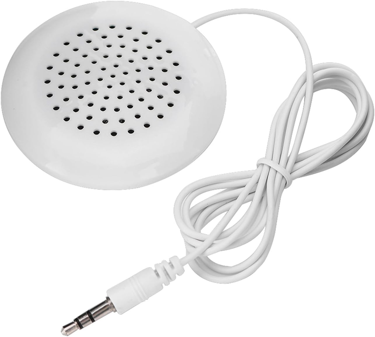 Portable DIY Pillow Speaker, White 3.5mm Mini Stereo Speaker, Mini Portable Line in Speakers with 2.4in Diameter and 0.6in Thickness for Mp3, Mp4, Cd Players, Mobile Phones