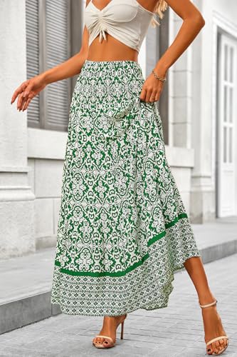 Image of CFLONGE Summer Maxi Skirts for Women 2026 Trendy Floral A Line Boho Skirt