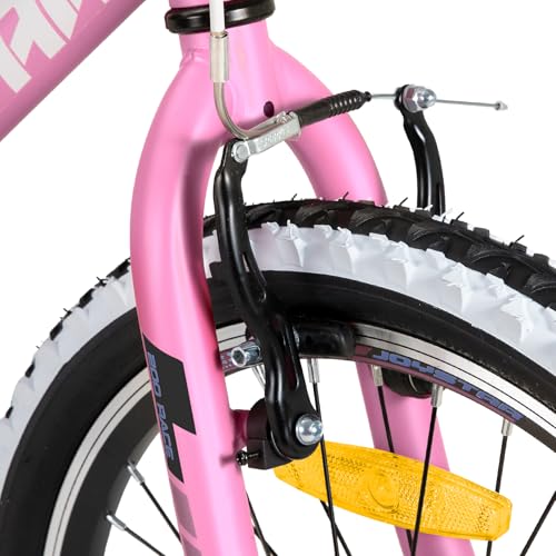 JOYSTAR Lubbock 24 Zoll Kinderfahrrad für Jungen & Mädchen im Alter von 9-13 Jahren Hardtail Mountainbike für Kinder mit 1-Gang, rosa