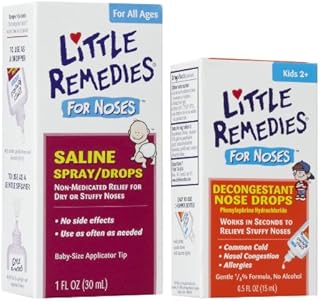 Little Remedies Saline Spray/Drops for Stuffy Noses with Decongestant Drops
