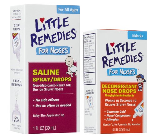 Little Remedies Saline Spray/Drops for Stuffy Noses with Decongestant Drops 