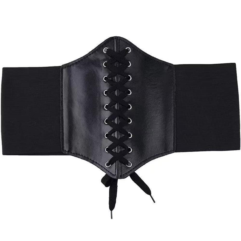 YiYaO Corset Elastic Waistband, Wide Belt for Women, Elastic Corset Waistband, Elastic Corset Waistband with Metal Buttons, Black