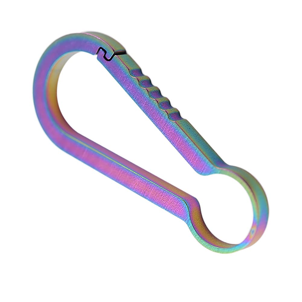 SENEISE EDC Key Chain, Locking Carabiner 1PCS Titanium Alloy Mini Lightweight Key Holder for Outdoor Travel Tool(59mm Length Colorful)