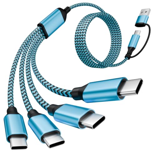 5' 4-Port USB-C Multi-Device Charging Cable (Various) - image 1