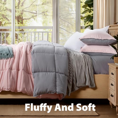 Kasentex KXW1810-PK Queen Size Comforter Set With 2 Shams - Down Alternative Duvet Insert With Corner Ties, Reversible, Lightweight, Ultra Soft, Machine Washable thumb #2