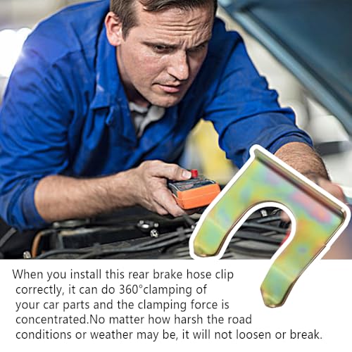 Image of 20PCS Brake Line Clips with 360 Clamping Force Concentration - Metal U Shaped Brake Hose Clips Metal Brake Line Retainer Brake Cable Clip Fit for Car Truck SUV Motorcycle (20PCS)