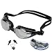 NOVAWO® Adult Waterproof Anti-fog Uv Protection Swim Goggles for Men Women (Black)