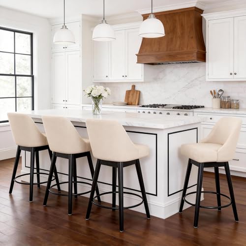 COCO DESIGN Swivel Bar Height Bar Stools Set of 4,