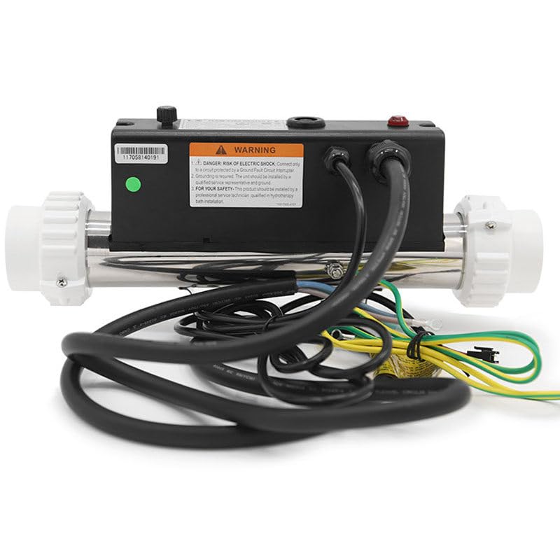Riscaldatore elettrico per piscina con termostato, kit di riscaldamento universale in linea per rilassarsi in spa, vasca da bagno e piscine