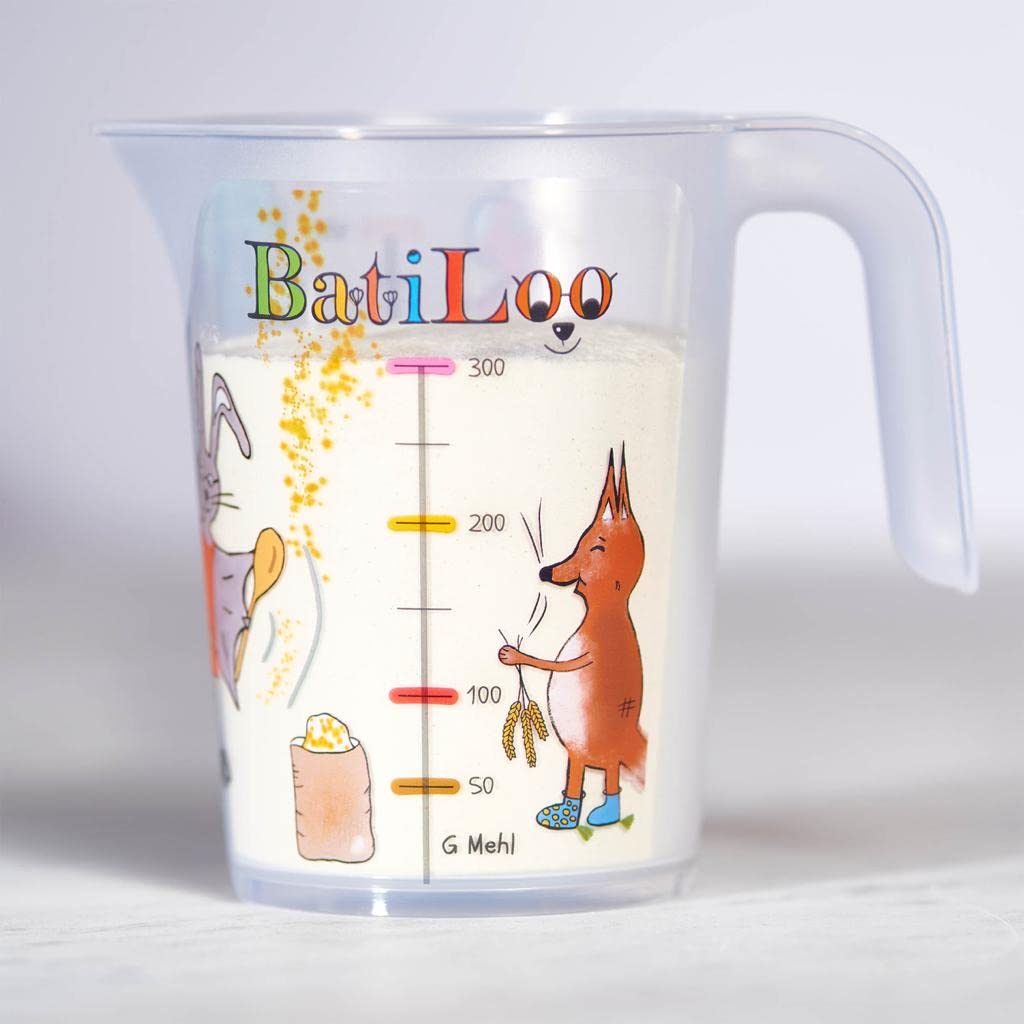 Geschwister Edition: Das BatiLoo Set für kleine Backmäuse! Kinderleicht backen lernen! Montessori inspiriert! Mit vielen Rezepten, bunten Illustrationen, Abenteuergeschichten & 2 Messbecher!