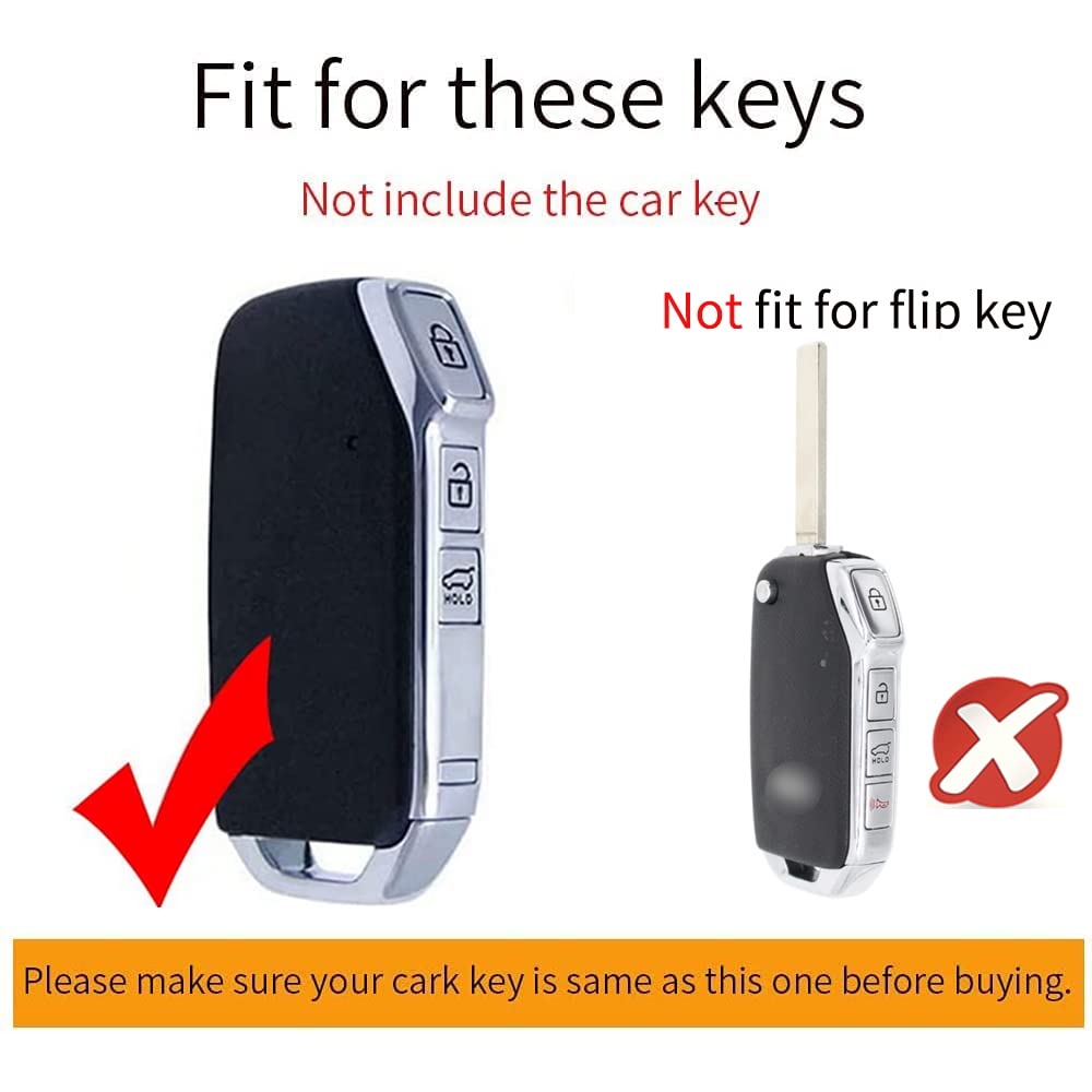 ontto Car Key Case for Kia Sportage R GT Stinger GT Sorento Ceed CD Cerato Forte 2018-2021 ABS 3 Button Carbon Fiber Red Car Key Cover - Image 2