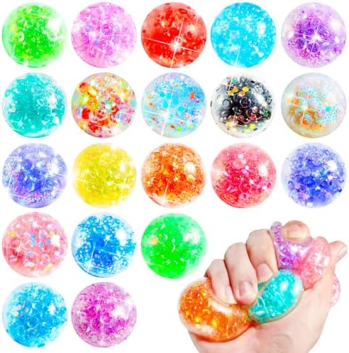 20 Stück Stressbälle für Kinder & Erwachsene, Antistressball, Quetschball | Anti-Stress Squishy Set als Mitgebsel & Gastgeschenke für Kindergeburtstag, Kleine Geschenke