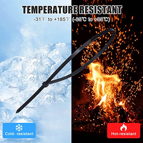 200 Pieces Cable Ties 24 Inch Heavy Duty Zip Ties Large Zip Ties Nylon Black Zip Ties Long Zip Ties With 175 Pounds Tensile Strength Self Locking Uv Resistant Tie Wraps For Indoor And Outdoor Use #TOP4