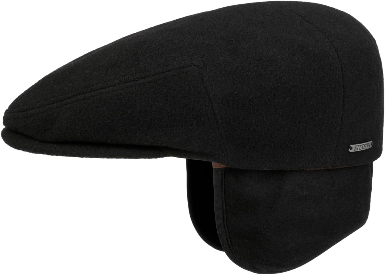 Stetson Kent Wool Earflaps Flat Cap Women/Men | Made in The EU